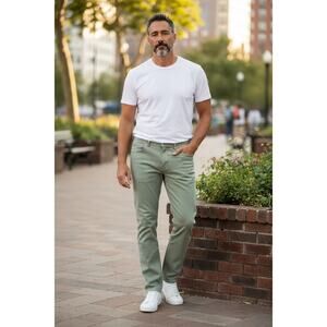 Everlane Slim Fit Jeans 40x30 NWT Organic Cotton Aqua Green Denim Mens $118